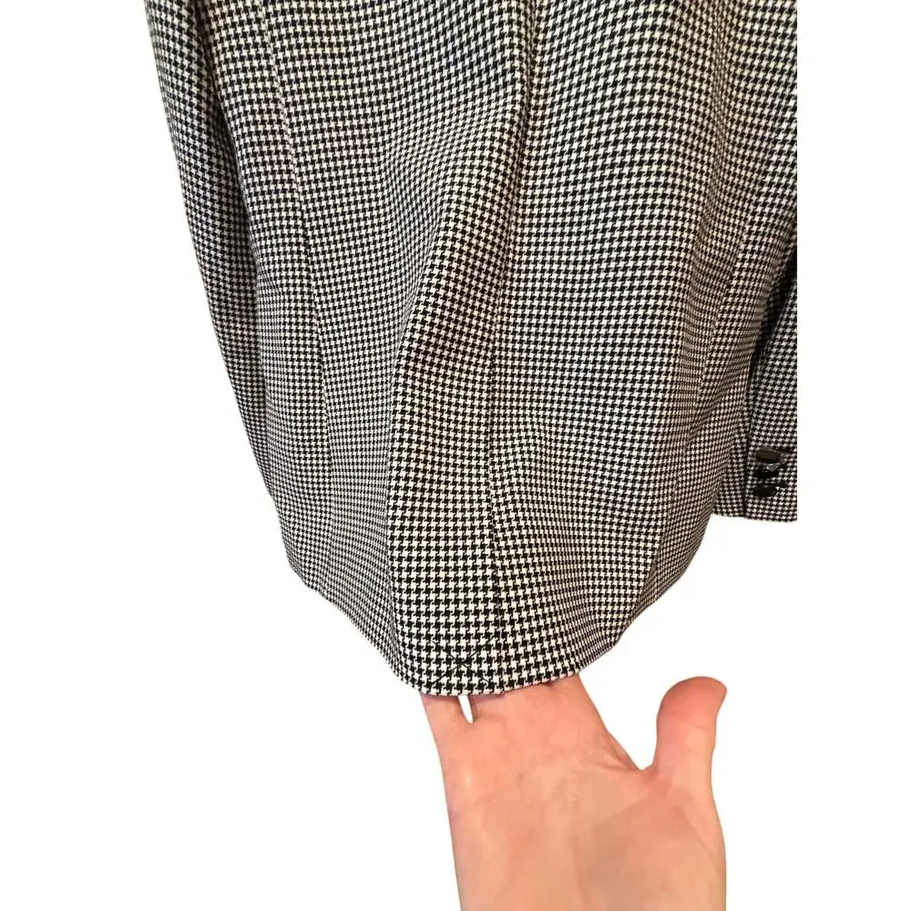 Karl Lagerfeld Paris Houndstooth Blazer Jacket 6 NWOT Black White Workwear